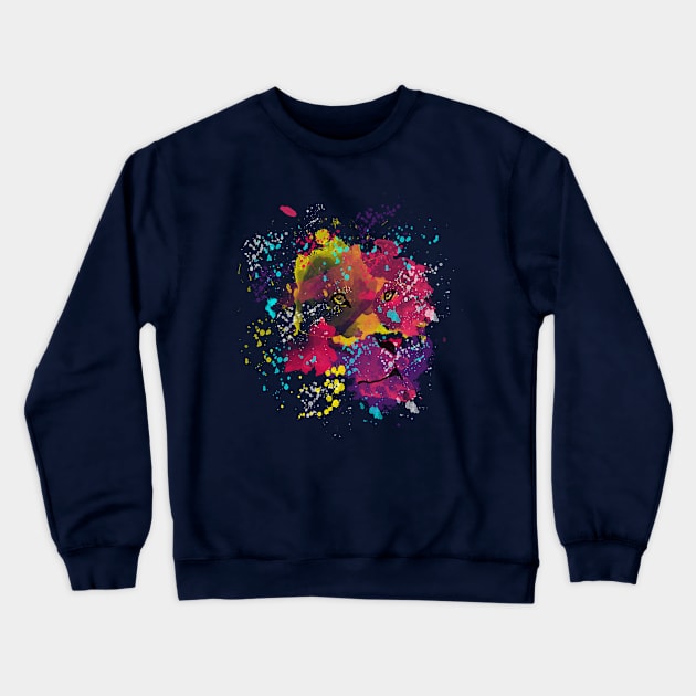 king Lion splatters Crewneck Sweatshirt by Wimido